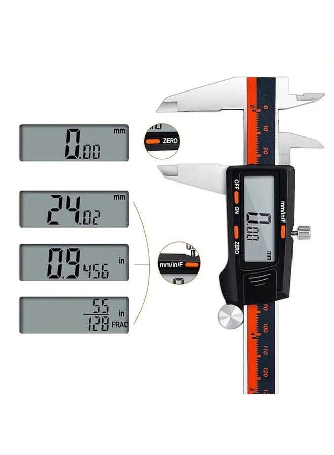 Black Digital Vernier Caliper 0 01mm Precision Inch Metric Fraction Measuring Tool - Image 5