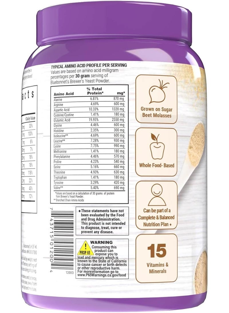 Bluebonnet Nutrition Super Earth Brewers Yeast Powder, Super Food, Whole Food, Source for Vitamins, Great Tasting, Vegan, Vegetarian, Non GMO, Gluten Free, Soy Free, Milk Free, Kosher, 1 lb - Image 2