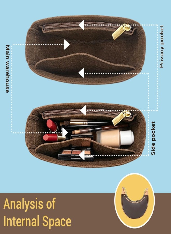 Lckaey Purse Organizer for Loop Hobo Bag Organizer Insert - 2mm Felt Bag Liner Handbag Insert Y096-coffee - Image 3