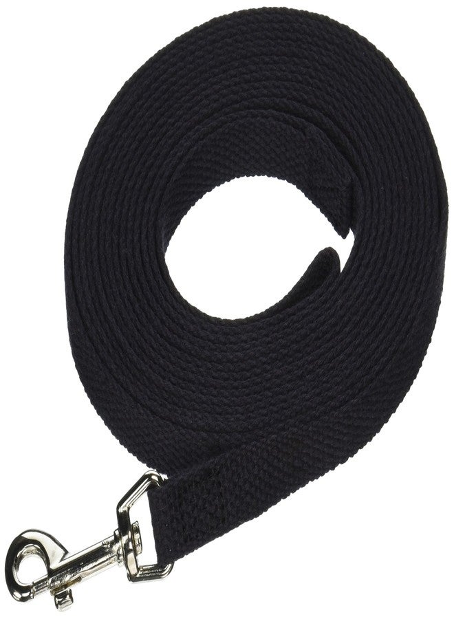 OmniPet Cotton Dog Training Lead, 15ft, Black, Soft Woven Dog Training Leash for Obedience, Recall, and Control Training