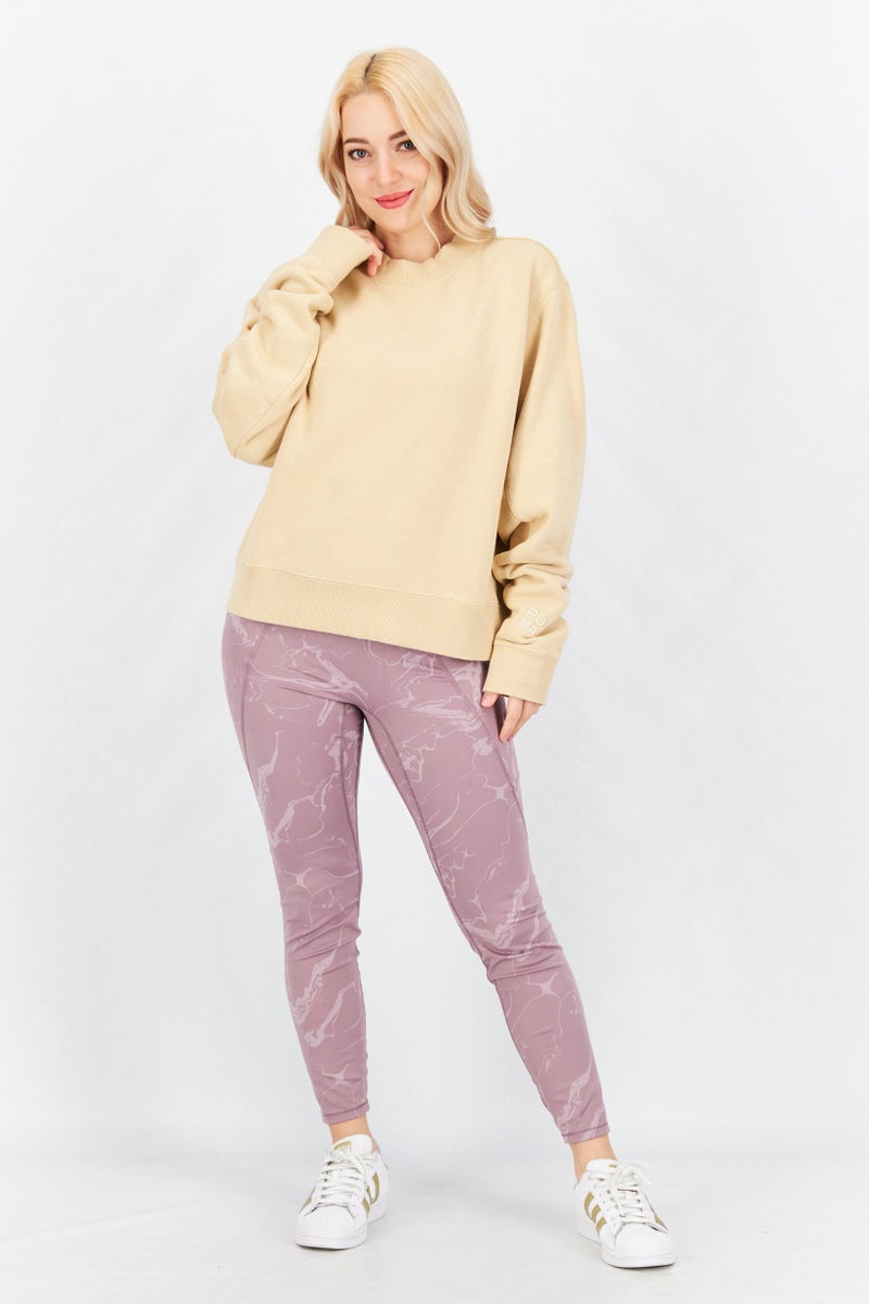 PUMA Women Sportswear Fit Long Sleeve Training Plain Sweatshirt, Beige - Image 4