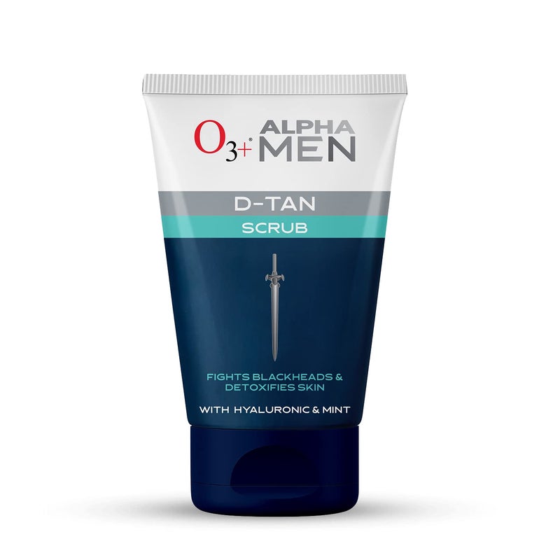 O3 Caffeinated DTan Facial Kit O3 ALPHA MEN Acno DTAN Scrub With Hyaluronic Mint 50g Detan Scrub for TAN removal Combo - Image 5
