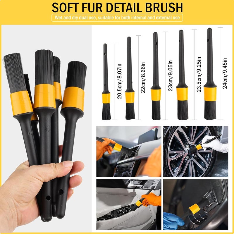 GES 22-Piece Car Cleaning Kit: Complete Detail Set for Interior, Exterior, Wheels, and Dashboard - Image 2