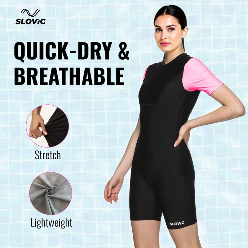 SLOVIC Swimming Suit for Women [X-Large] | One Piece Bodysuite for Women | Beachwear for Girls | Quick Dry & Stretchable Swimwear for Ladies | Swimming Dress for Swimming Pool - Image 2
