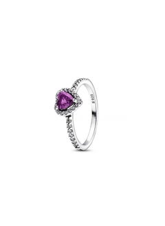 PANDORA "Radiant Love: The Pandora Purple Heart Ring - A Captivating Expression of Elegance and Affection, Expertly Crafted to Bring a Touch of Color and Charm to Your Style, Perfect for Celebrating Life's Beautiful Moments and Connections."  - Image 2