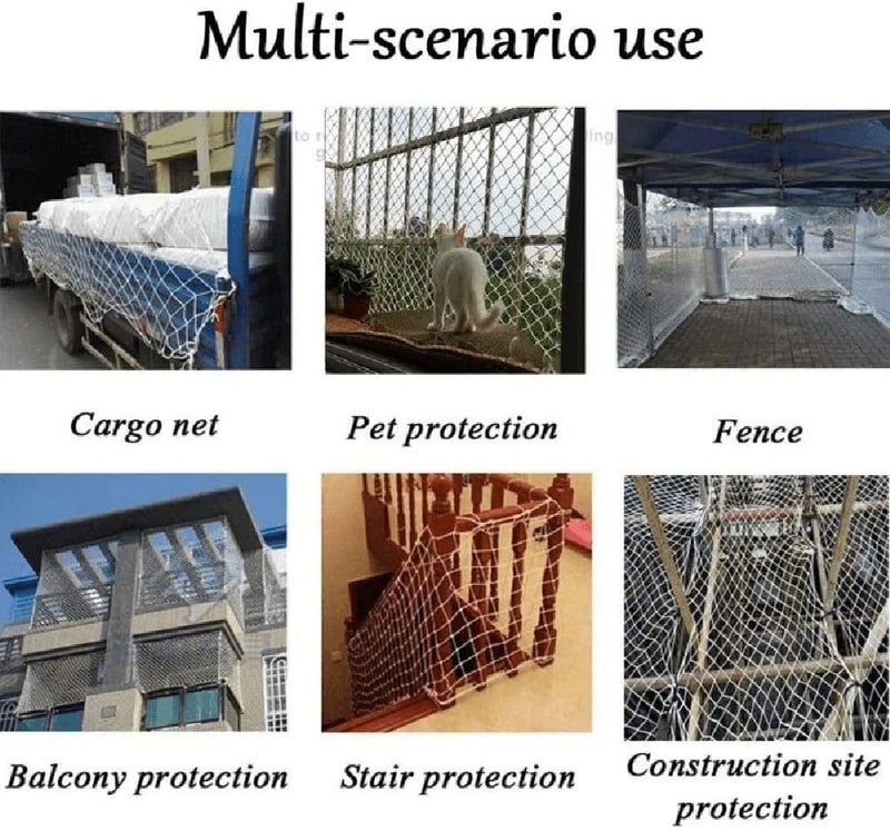 CHALKE Safety Net, Stair Balcony Railing Protector/Pet Toy Anti-Fall Sturdy Polyester Net (Color : Mesh 3cm, Size : 1.5m x 6m) - Image 3