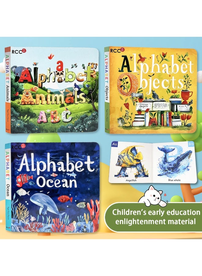 3 قطع كتاب ألغاز فنية تعليمية للأطفال باللغة الإنجليزية يتضمن كتاب ألغاز تعليمية للأطفال يتضمن الحروف الأبجدية المقابلة لحيوانات المحيط بشكل شامل لتحسين وتعزيز التعلم المعرفي والتفكير التخيلي، مونتيسوري، التنوير المبكر للأطفال مناسب للفصول الدراسية المنزلية والوسائل التعليمية المنزلية الموسم المدرسي، هدية العيد - Image 2