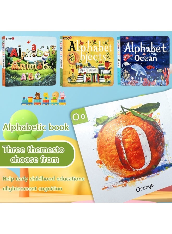 3pcs Educational Art Puzzle Book for Kids in English Educational Puzzle Book for Kids includes the corresponding alphabet of ocean animals comprehensively to improve and promote cognitive learning and imaginative thinking, Montessori, early enlightenment for children Suitable for home classroom and home educational aids school season, holiday gift - Image 2