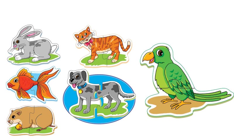 Creative's First Puzzles - Pet Animals 6 Jigsaw Puzzle Set with 2 pcs Each| Pre-School Learning & Educational Puzzle Set| Birthday Gift| Ages 2+ Years - Image 4