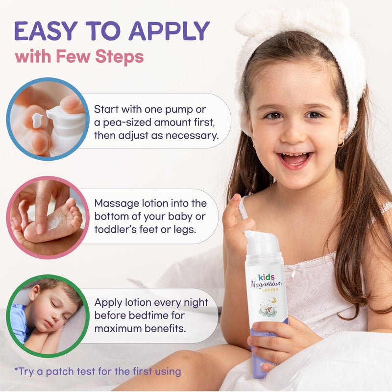 VIGORITY Magnesium Lotion for Kids Babies Sleep Bedtime Calming Body Cream with Natural Ingredients Lavender Oil Shea Butter Multi Vitamins Topical Magnesium Soothing Relief Promotes Relaxation - Image 5