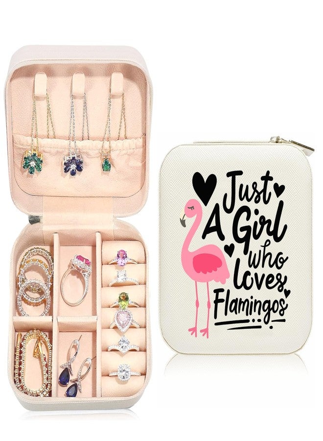 Ldntly Cute Flamingo Travel Jewelry Case,Jewelry Box Travel Organizer Small PU Leather Rings Earrings Necklaces Storage Box Valentine's Day Flamingo Gifts for Women,Daughter,Girlfriend,Mom,Wife - Image 1