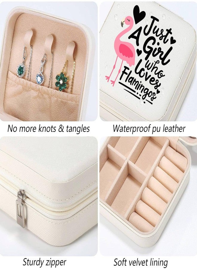 Ldntly Cute Flamingo Travel Jewelry Case,Jewelry Box Travel Organizer Small PU Leather Rings Earrings Necklaces Storage Box Valentine's Day Flamingo Gifts for Women,Daughter,Girlfriend,Mom,Wife - Image 5