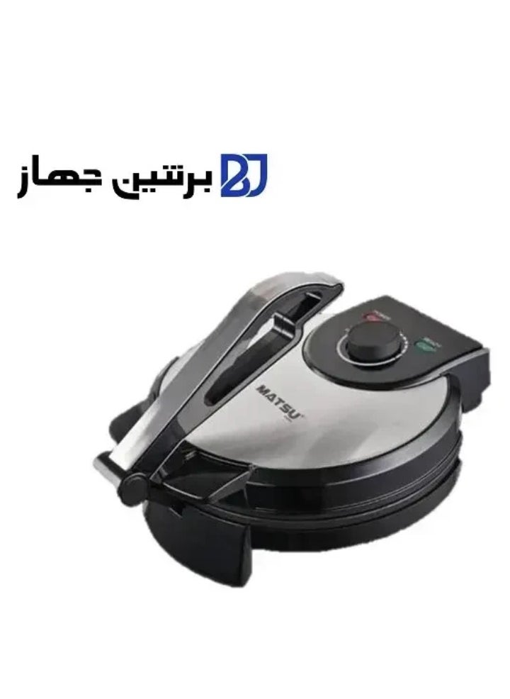 Generic MATSU 10-Inch Electric Roti Maker – 1200W Non-Stick Stainless Steel Chapati & Flatbread Press with Adjustable Temperature Control, Dual Indicator Lights, Safety Lock, Cool-Touch Handle, Easy Cleaning, Instruction Manual – 220-240V Kitchen Appliance UAE  - Image 3