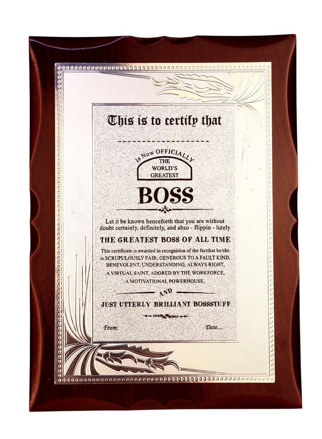 Atpata Funky World's Best Boss Premium Certificate/Award - Image 1