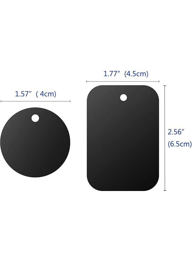 E-Commerce Bag Universal Metal Plate 8 Pack For Magnetic Phone Car Mount Holder Cradle With Adhesive Compatible With Magnetic Mounts 4 Rectangle And 4 Round Black - Image 5
