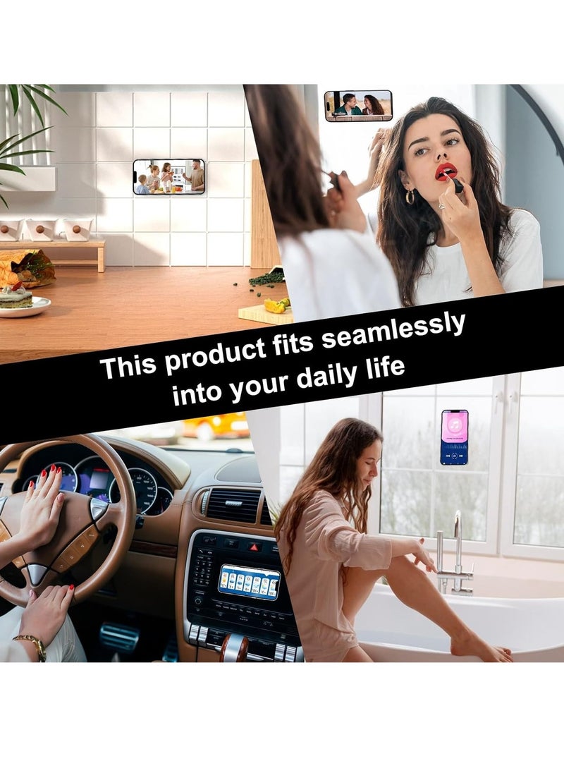Silicone Suction Cup Phone Case Mount Double Sided, Phone Accessories Hands-Free Strong Grip Holder for Selfies and Videos, Silicon Phone Stand for iPhone and Android ( Black)