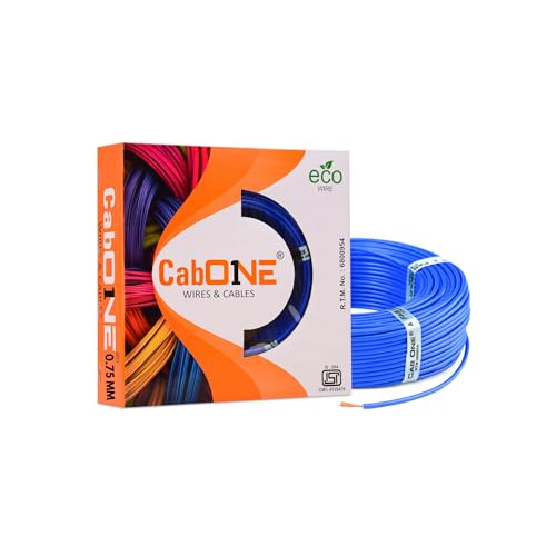 CabONE Lite 0.75 Sq mm Electrical Wire - 90m Blue Single Core CCA Copper Wire | Fire Retardant PVC Insulation for Domestic Wiring Blue - Image 1