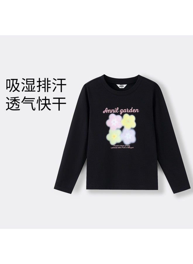 Annil girls' Round Neck Long Sleeve T-shirt - New 2025 Autumn Collection Sportswear Casual Base Layer - Image 2