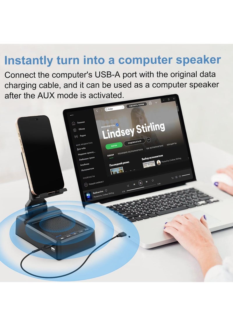 Foldable Cellphone Stand with Bluetooth Speaker and Power Bank Birthday Gifts for Men Women Mother Father Boy Girl Teens Cool Tech Gadgets - Image 4