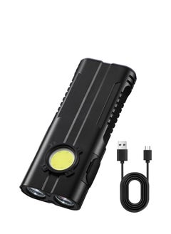 Small Powerful Torch LED, Super Bright 1000LM LED Keychain Flashlight, Rechargeable 300 Meters IPX4 Small Powerful Pocket Torch, with 7 Light Modes & Magnetic Tail, for Camping and Emergency Use