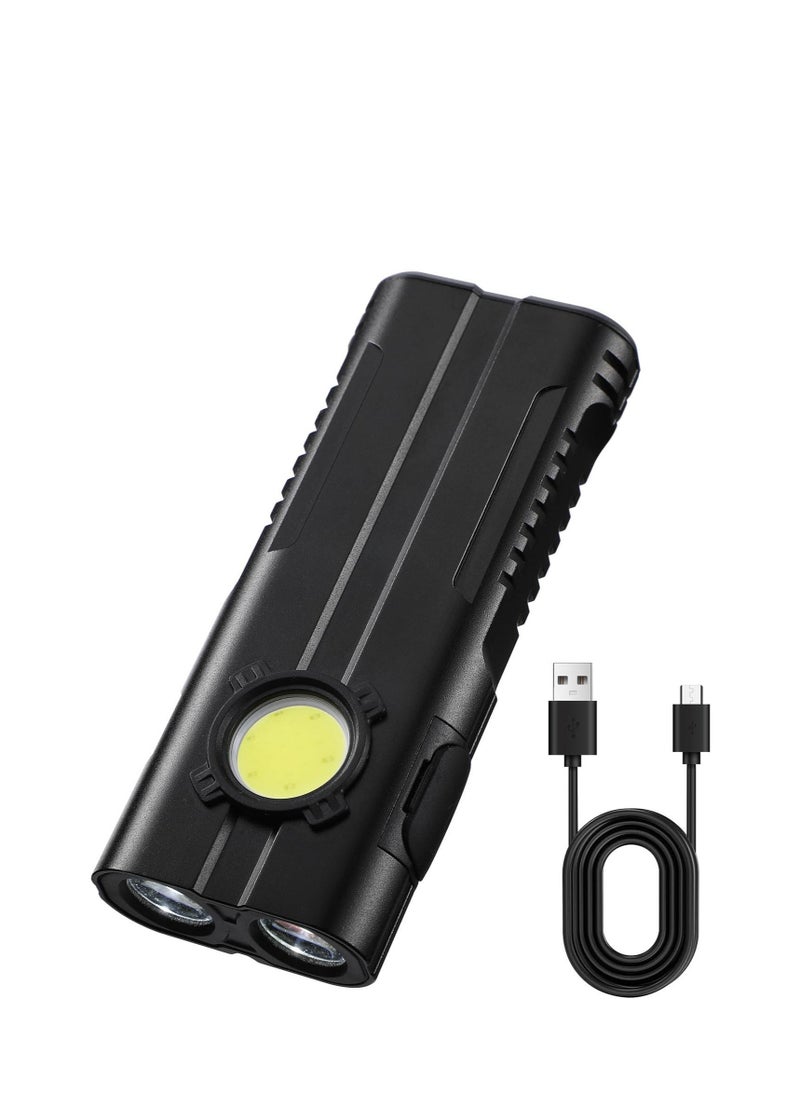 Generic - Small Powerful Torch LED, Super Bright 1000LM LED Keychain Flashlight, Rechargeable 300 Meters IPX4 Small Powerful Pocket Torch, with 7 Light Modes & Magnetic Tail, for Camping and Emergency Use - Image 1