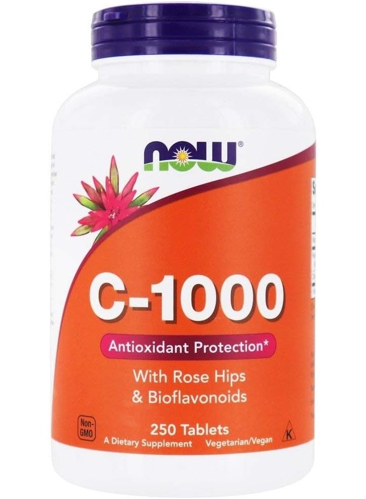 Now Foods Vitamin C 1000 With Rose Hips And Bioflavonoids 250 Tablets