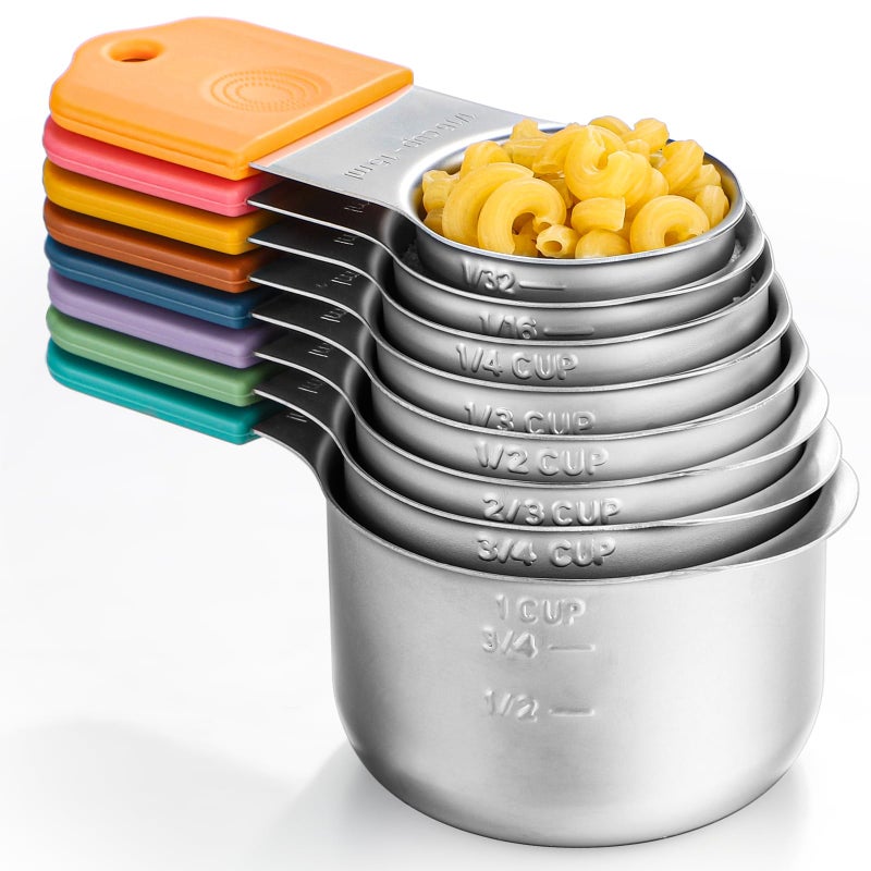 X-zrew Magnetic Measuring Cups Set of 8 Stainless Steel Magnetic Measuring Cup Heavy Duty Measuring Cups for Dry and Liquid Ingredients - Image 1