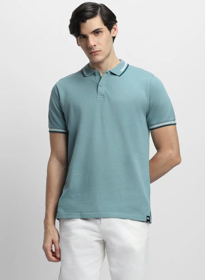 دينيس لينغو تيشيرت بياقة بولو سادة من القطن بلون