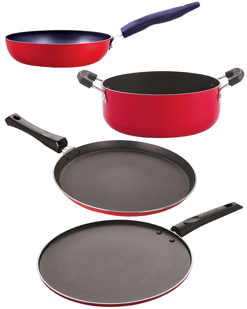Nirlon Non-Stick Coated Aluminium Pfoa Free Kitchenware Essential Combo Set of 4 Pieces (FT11_CVG_ST12_CS24) - Image 1