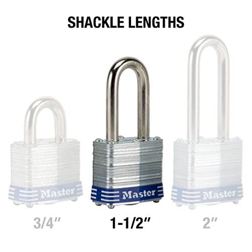 Master Lock 3TLF Laminated Steel Padlock with Key, 2 Pack Keyed-Alike - Image 5