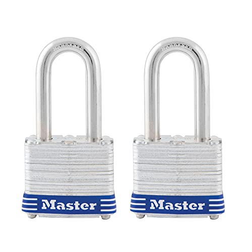Master Lock 3TLF Laminated Steel Padlock with Key, 2 Pack Keyed-Alike - Image 1