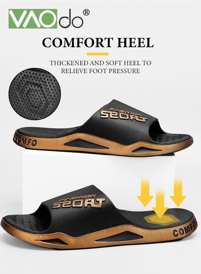 فاو دو شباشب وسادة للرجال غير قابلة للانزلاق سريعة الجفاف، صنادل حمام، وسادة فائقة، نعل سميك مناسب للداخل والخارج - Image 5