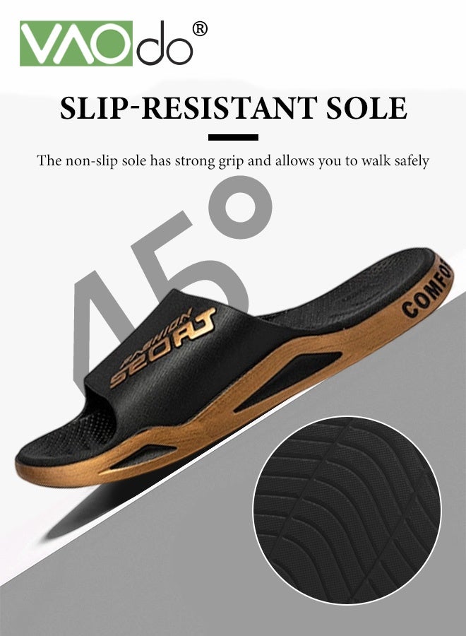 فاو دو شباشب وسادة للرجال غير قابلة للانزلاق سريعة الجفاف، صنادل حمام، وسادة فائقة، نعل سميك مناسب للداخل والخارج - Image 3