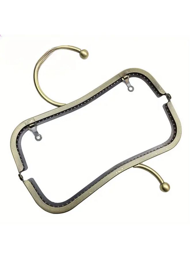 Bronze Color 1pc Metal Frame DIY Bead Clasp Semi Circular Embossed Flat Edge Fashion Essential - Image 4