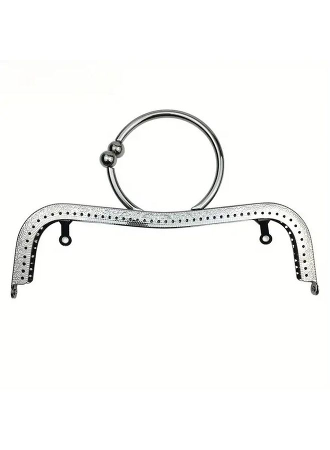 Bronze Color 1pc Metal Frame DIY Bead Clasp Semi Circular Embossed Flat Edge Fashion Essential - Image 2
