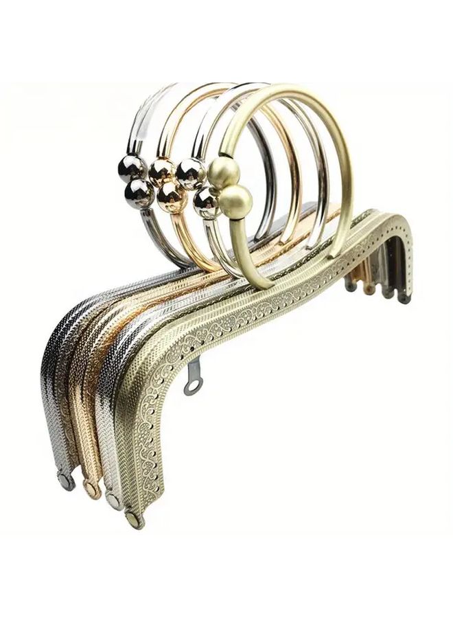 Bronze Color 1pc Metal Frame DIY Bead Clasp Semi Circular Embossed Flat Edge Fashion Essential - Image 1