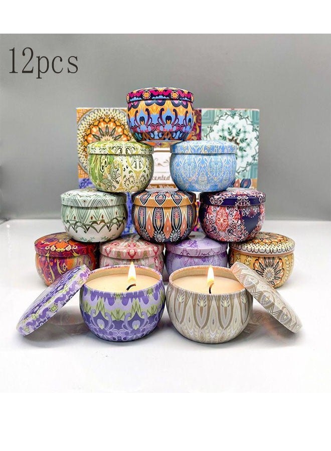 مجموعة هدايا شموع معطرة للنساء مكونة من 12 قطعة، شموع معطرة للمنزل، شموع الصويا المطورة في برطمان كبير، شموع اللافندر، هدية عيد ميلاد للنساء، حمام سبا، تأمل، هدية عيد الحب، شموع، 12 قطعة