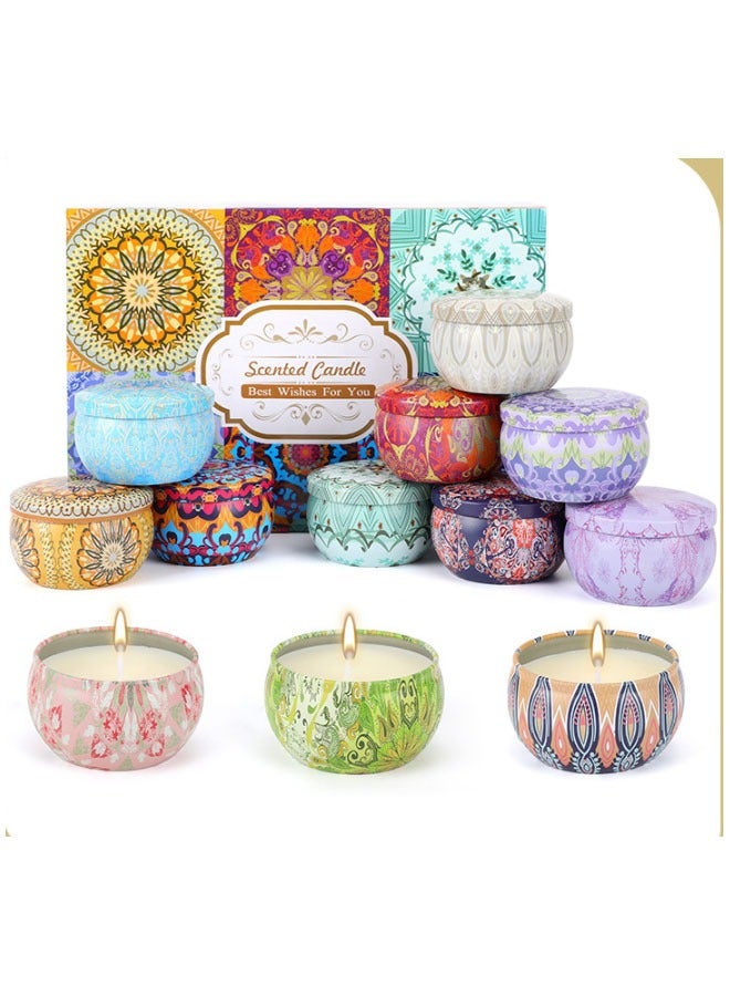 مجموعة هدايا شموع معطرة للنساء مكونة من 12 قطعة، شموع معطرة للمنزل، شموع الصويا المطورة في برطمان كبير، شموع اللافندر، هدية عيد ميلاد للنساء، حمام سبا، تأمل، هدية عيد الحب، شموع، 12 قطعة