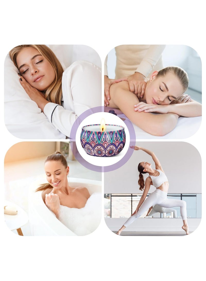 مجموعة هدايا شموع معطرة للنساء مكونة من 12 قطعة، شموع معطرة للمنزل، شموع الصويا المطورة في برطمان كبير، شموع اللافندر، هدية عيد ميلاد للنساء، حمام سبا، تأمل، هدية عيد الحب، شموع، 12 قطعة