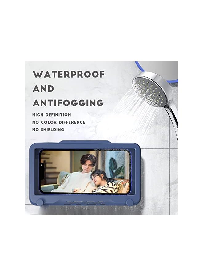 Green Tiger Shower Phone Holder Waterproof Wall Mounted, Holder 360° Rotation Anti Fog Touch Screen for Bathroom Shower Kitchen Make up Compatible with Mobile Phones Under 6.8 inches-Grey - Image 3