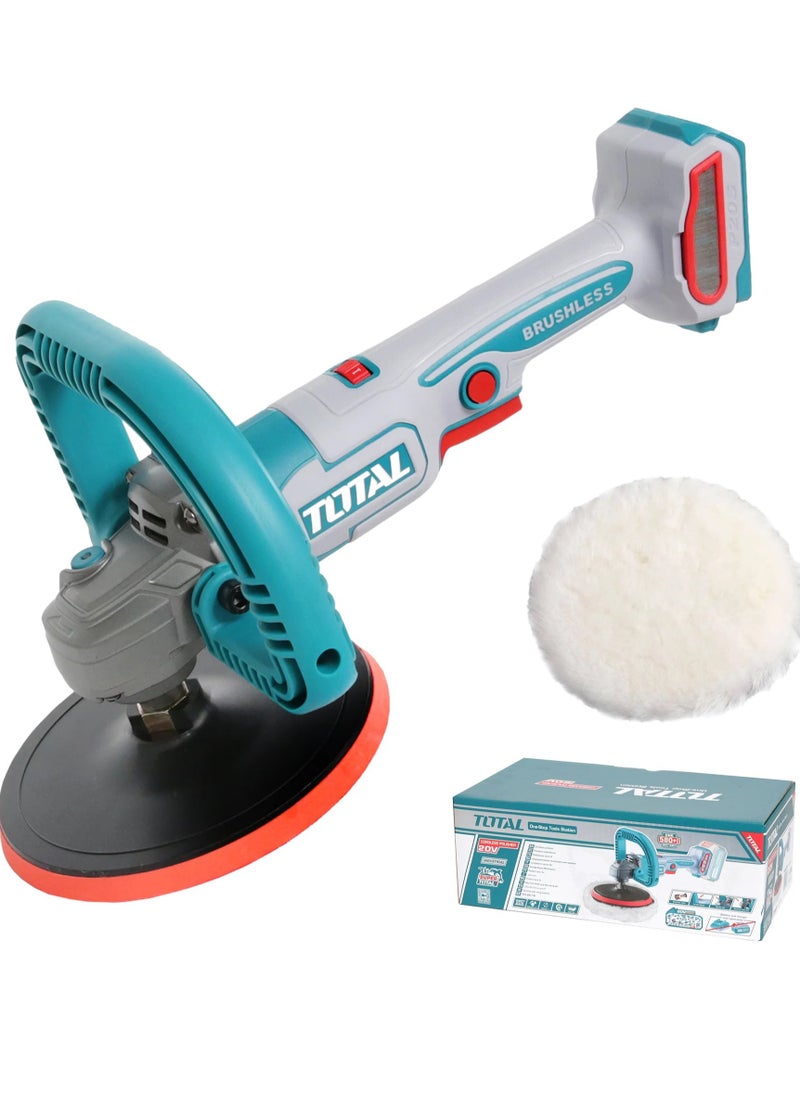 TOTAL TOTAL 20V Cordless Brushless Polisher – 180mm Variable Speed Buffer with 4.0Ah Battery, Charger, D-Handle, and Polishing Accessories – Ideal for Car Detailing, Polishing & Finishing  - Image 2