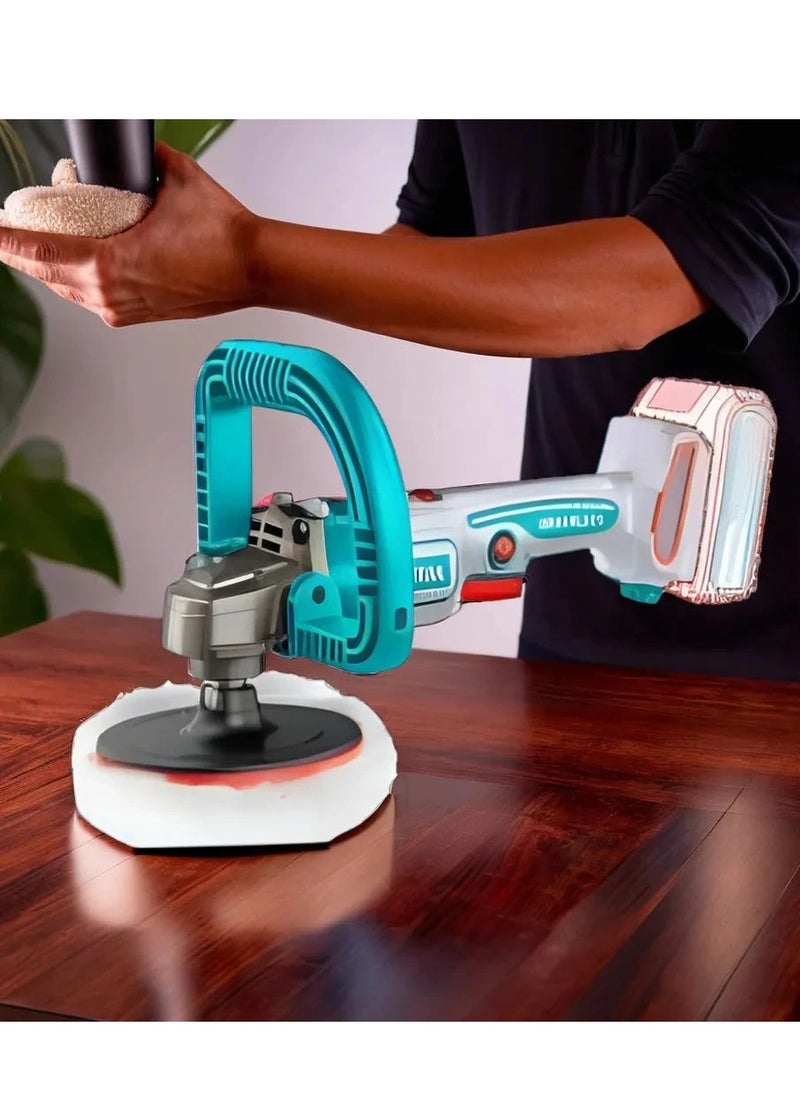 TOTAL TOTAL 20V Cordless Brushless Polisher – 180mm Variable Speed Buffer with 4.0Ah Battery, Charger, D-Handle, and Polishing Accessories – Ideal for Car Detailing, Polishing & Finishing  - Image 3