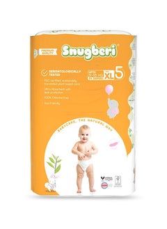 Premium Eco-Friendly Chlorine Free Feather Soft Printed Diapers Made Of Natural Wood Pulp With Wetness Indicator Diaper Size 5 X Large 11-18Kg - Mega Pack 54'S