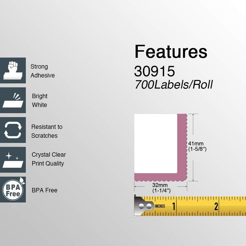 BETCKEY - Compatible DYMO 30915 (1-5/8" x 1-1/4") Endicia Internet Postage Stamps Labels(Paid Endicia Users ONLY) - 6 Rolls/4200 Labels - Image 2