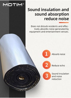 Motim 10mm Thick Car Engine Sound Deadening Foam 50*200 cm, Auto Self-adhesive Shock-absorbing Plate, Sound Deadener Film, Noise Insulation and Dampening Mat  - Image 3