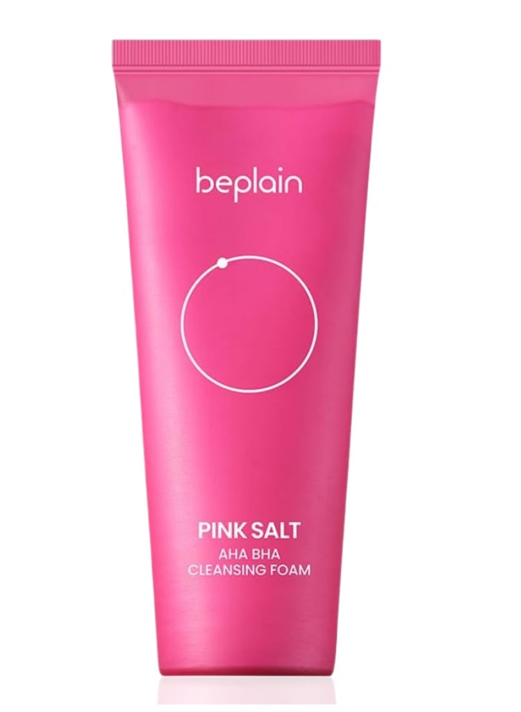 beplain Pink Salt AHA BHA Cleansing Foam 120ml – Korean Exfoliating Face Wash for Deep Pore Cleansing, Sebum Control & Smooth Skin - Image 1