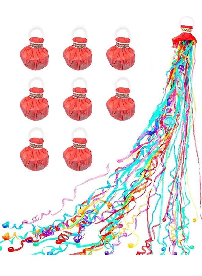 8 PCS Red Hand Throw Confetti Poppers, Easy to Clean, Party Streamers Confetti Streamers, Celebration for Birthday, Wedding Party - Multi-Color  - Image 1