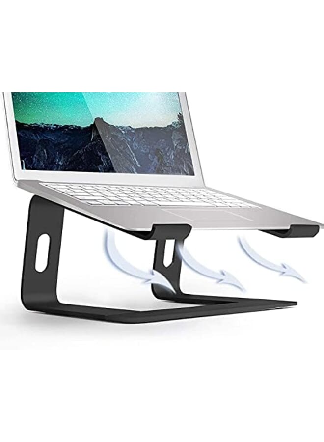 SMILEE Laptop Stand For Desk Aluminum Laptop Riser Adjustable Notebook Holder For 10 15.6 Inch Laptops Ergonomic Laptop Elevator Black - Image 3