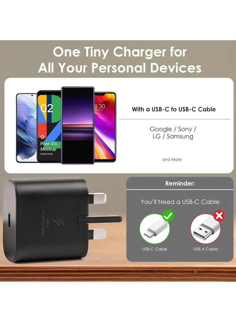 TIGER USB C Fast Charger Plug 25W Super Fast Charging Adapter – Compatible with Samsung Galaxy S23/S23+/S23 Ultra, S22/S22+/S22 Ultra, S21, S20, Note 20, Z Flip4, Z Fold4 – Type-C Wall Charger for Fast Power Delivery (Cable Not Included) - Image 2