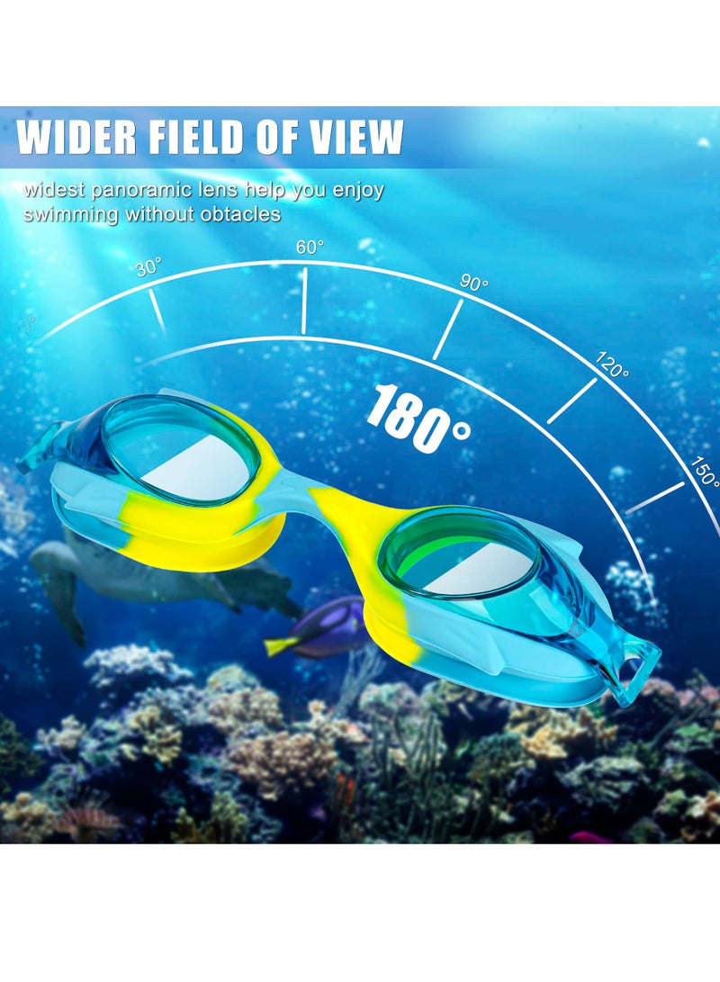 KASTWAVE Swimming Goggles for Kid, 2 Pcs Soft Silicone Anti Fog Clear Swim Goggle with Adjustable Head Strap & Wide View, No Leaking UV Protection Lenses for 3-15 Years Old Girls Boys Children - Image 4